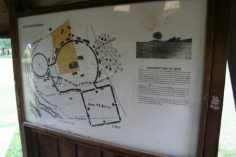 A diagram of the earthworks site along with a description.