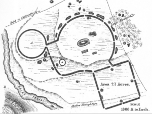 A map of the Seip Earthworks from the 1847 survey.