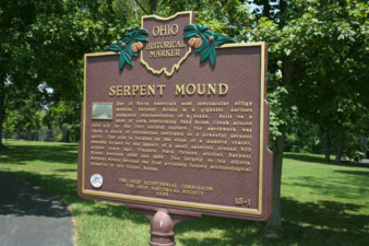 The Ohio Historical Marker for Serpent Mound.