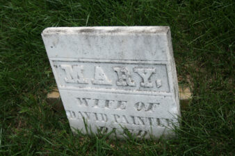 Mary Painter's tombstone. She was born in 1791 and died on July 5, 1850.