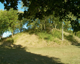 The north end of the mound.