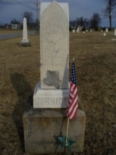 The tombstone of Civil War veteran Henry Harriger. He died November 2, 1878.