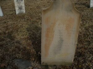 The tombstone of Orrin Larshlay, who died in 1841.