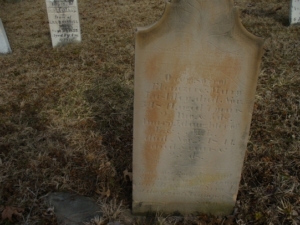 The tombstone of Orrin Larshlay, who died in 1841.