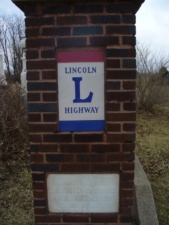 One last look at the Lincoln Highway marker before leaving the cemetery.