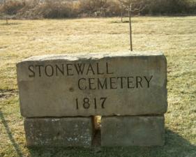 The sign for Stonewall Cemetery.