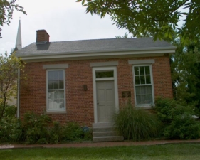 This small building was Lucas Sullivant's land office for many years during the pioneer days of Central Ohio.