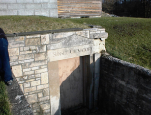 An underground entrance to the crematory.