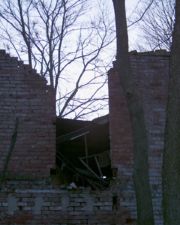 These bricks were just waiting to be knocked down by a strong wind.
