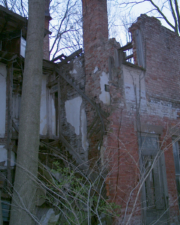 On the opposite wall we could see where the stairways were located.