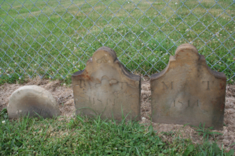 Only initials were on these stones, R.T. and M.T., along with the date 1814. Perhaps these were the footstones of Rebeckah and Mathew Taylor.