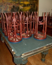 The other billiards table, made of cast iron, dated to the late 1800s.