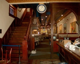 Looking from the bar to the back of the restaurant.