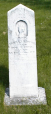 The tombstone of Thomas Adams, who lived in Grove City most of his life. He was born on October 28, 1805 and died on August 8, 1872.