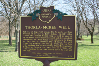 Side one of the well's Ohio Historical Marker.