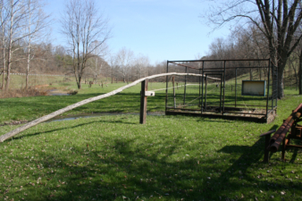 This long piece of wood was used to pump the well.