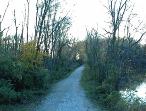 This gravel trail circled the pond.