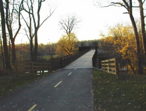 This newly-built bridge crossed Big Walnut Creek.