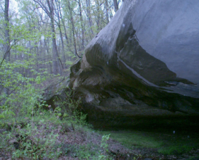 The view of Tinker's Cave as we approached from the steep hill.