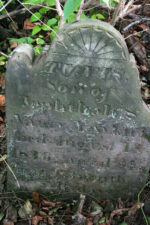The tombstone of Tunis Newkirk, who died on August 13, 1836 at the age of four years. He was named after his grandfather, Tunis Newkirk, who the cemetery is named for. The elder Tunis was buried here in 1823, but his marker was not found.