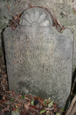 Sarah Jane Newkirk's tombstone. She died on October 18, 1842 at 11-years-old.