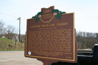 The other side of the plaque described the world's attempt at lighter-than-air flight.
