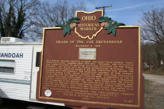 An Ohio Historical Marker was just outside the museum that described the crash of the USS Shenandoah.