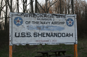The sign for wreckage site two can be seen from I-77.
