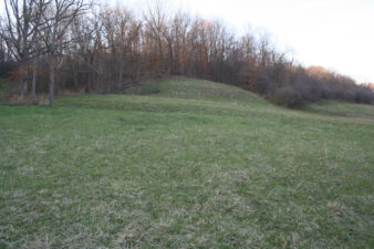 The wreckage extended to the top of the hill.