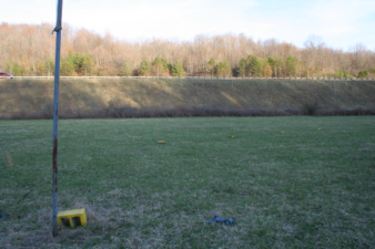 The base of the flagpole.