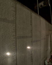 A small portion of the 58,000 names on the wall.