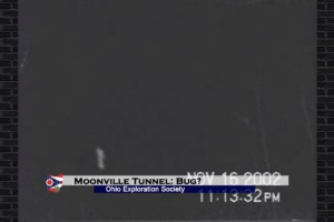 An unknown object, possibly a bug, floated in front of the camera. Moonville Tunnel: Bug?