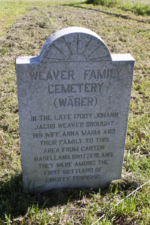 The other side of the stone states the Weaver family were among the first settlers of Liberty Township.