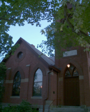 The historic Wesley Chapel appeared to be in excellent condition.