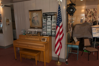 A piano was in the area between the dining room and where the bathroom would have been.