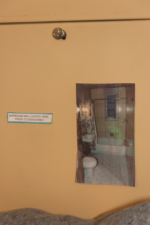 This small photograph shows what the bathroom originally looked like before it was dismantled.