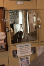 The bathroom's built-in vanity.