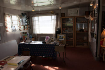 The southwest corner of the home featured several displays as well as a working area for society members. This would have also served as a bedroom.