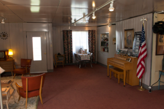 The view from the meeting area toward the front of the house.