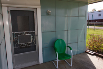 There was room for a couple of chairs or a porch swing on the home's covered front porch.