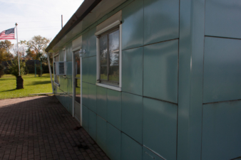 The east side of the home. The door here led into the kitchen/utility area.
