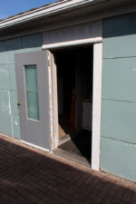 The side door of the garage.