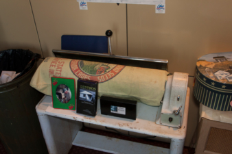 A clothes press was in the home's utility area.