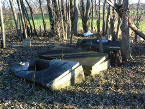 There were three tombs in the cemetery that belonged to members of the Williams family. The broken tomb belonged to Isaac Williams.