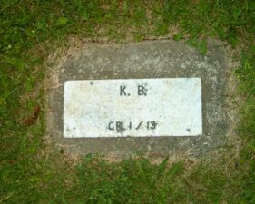 This stone simply had the person's initials engraved.