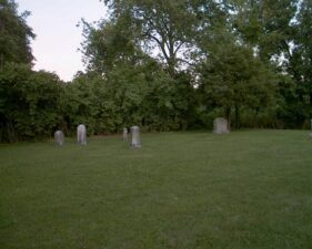 These tombstones were located in the rear corner of the cemetery.