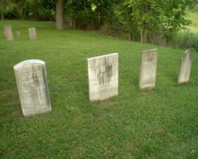 These four tombstones belonged to the Cummins family. Most of them were from the mid-1800s.