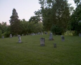 Looking toward the front of the cemetery.