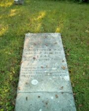 The tombstone for Christopher Wolf. Born in Pennsylvania in 1780, Christopher and his wife Rhoda moved to the Hocking Valley in 1798. In the 1830s they sold 4,000 acres in Athens County and bought about the same amount in Hocking County. It was the valley's biggest land trade during the pioneer days. Christopher died at 65 on September 21, 1845.