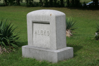 A large marker for the Algeo family.
